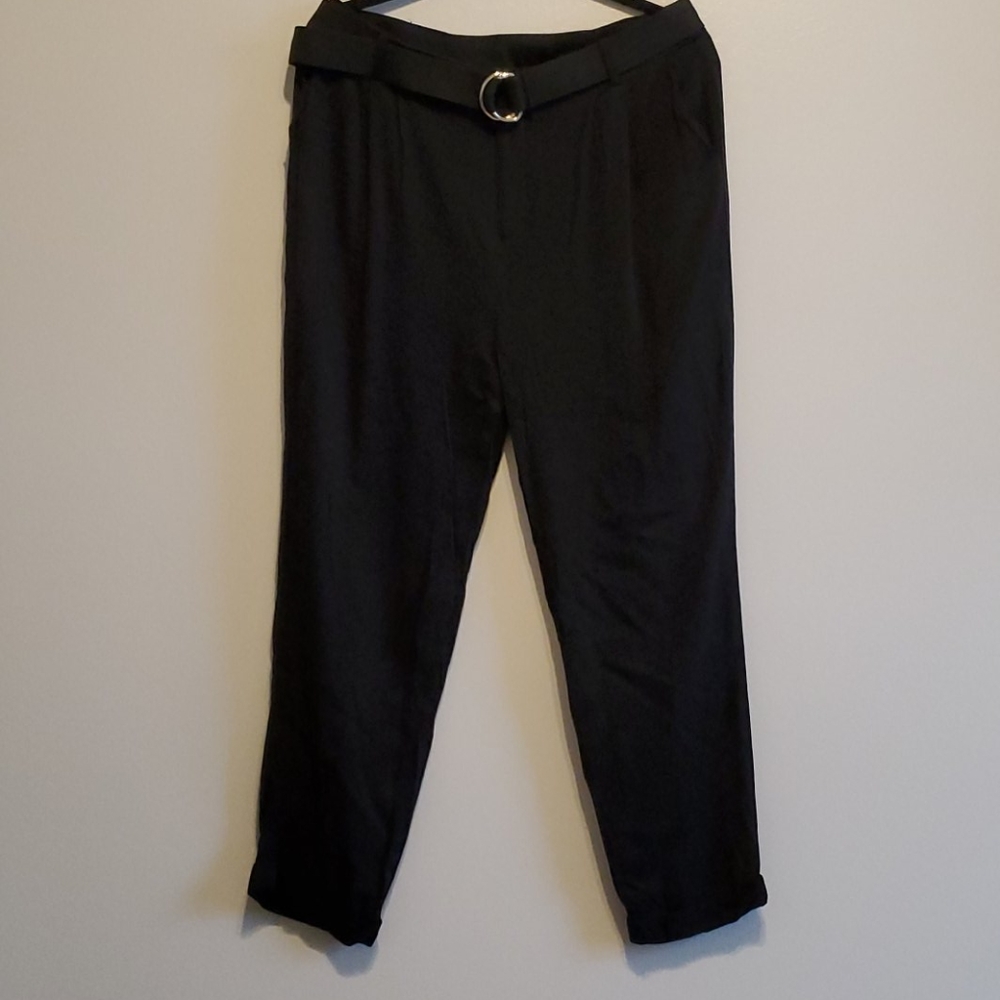 Shinestar black cropped cuffed pants - Size XL -
